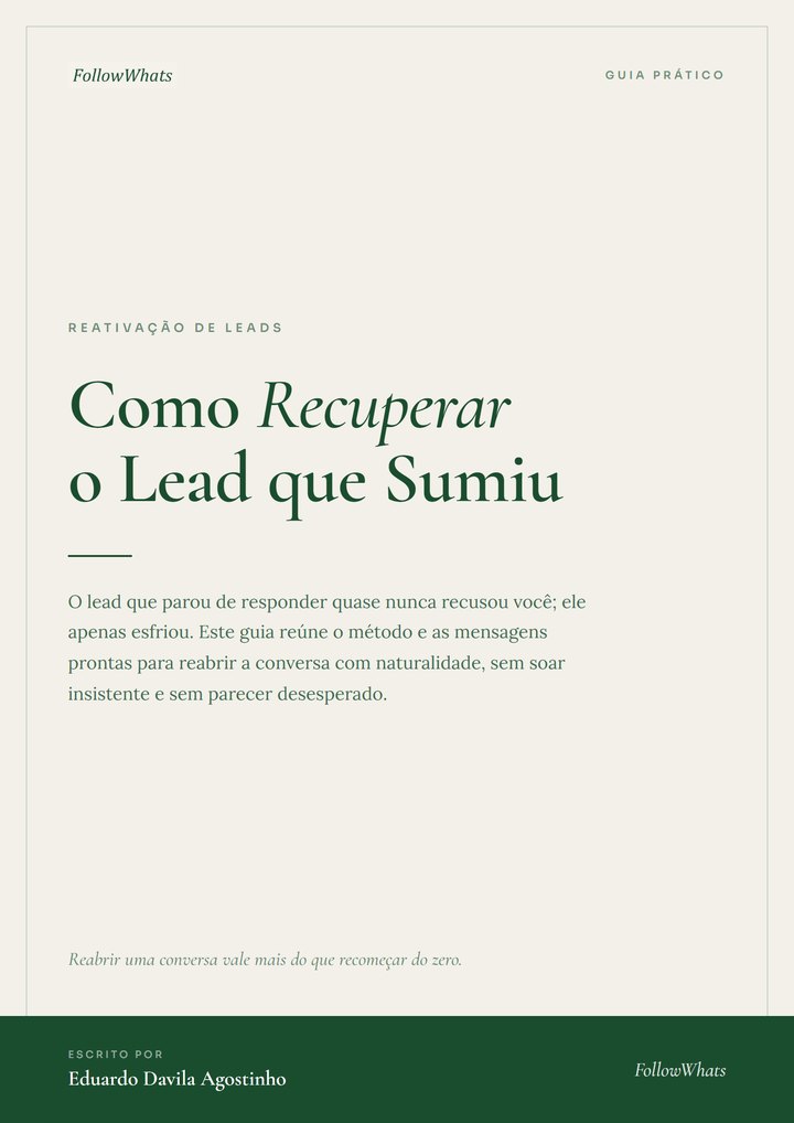 Capa do material Como Recuperar o Lead que Sumiu